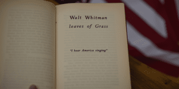 weathered copy of Walt Whitman's "Leaves of Grass"