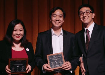 Asian Pacific American Award for Literature ceremony, showing authors receiving their awards