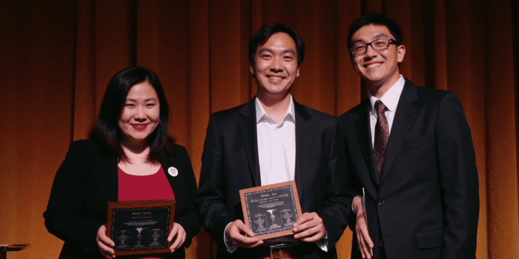 Asian Pacific American Award for Literature ceremony, showing authors receiving their awards