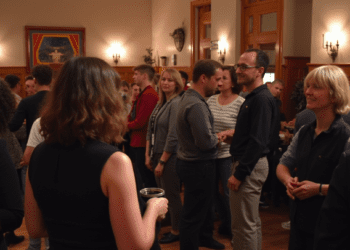 networking event with authors, agents, and publishers mingling