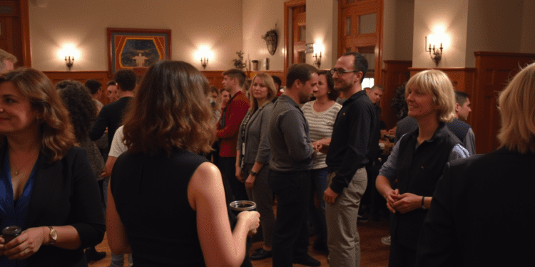 networking event with authors, agents, and publishers mingling