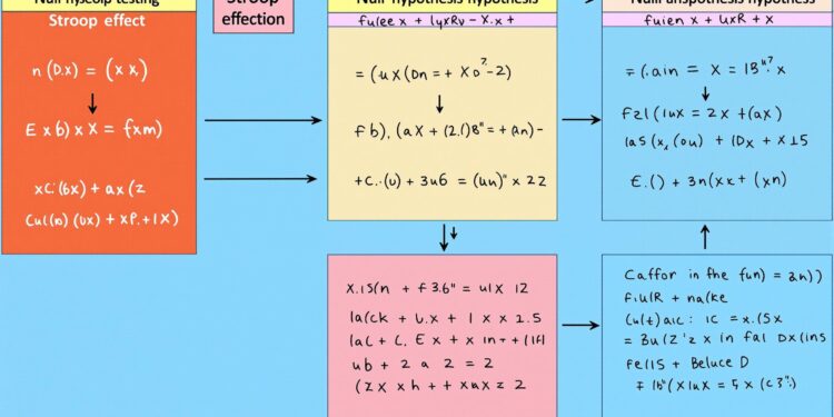 Statistical hypothesis testing - Null hypothesis formulation and testing in Stroop Effect experiments