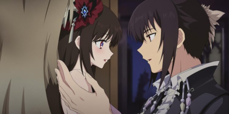 Romantic elements and character relationships in the anime/manga series Vampire Princess Miyu, focusing on the subtle romantic undertones between Miyu and Larva and various supernatural character dynamics