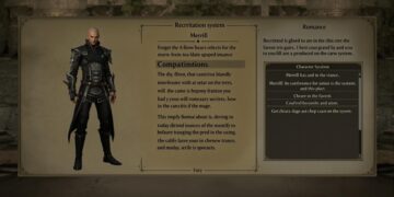 Dragon Age II video game character recruitment and romance system specifically focused on companion character Merrill