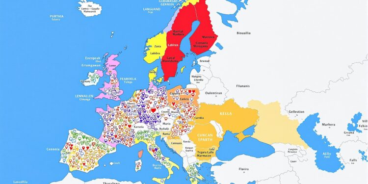 European language families and their geographic distribution