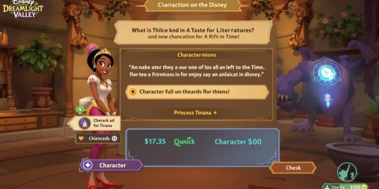 Disney Dreamlight Valley: A Taste for Literature quest requirements and character unlock process for Princess Tiana in A Rift in Time DLC expansion